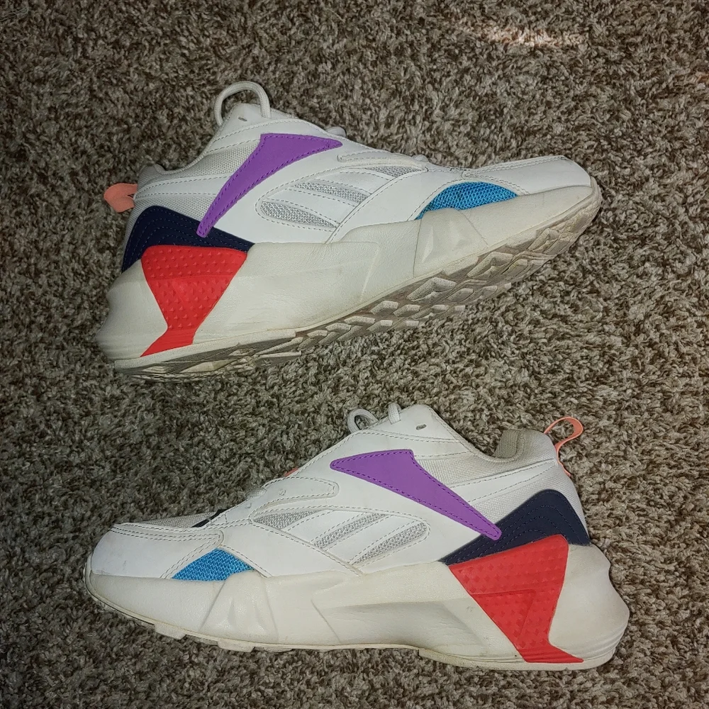 Reebok Classic Aztrek Double Mix Sneakers Women's Size 8 White Retro Chunky Shoe